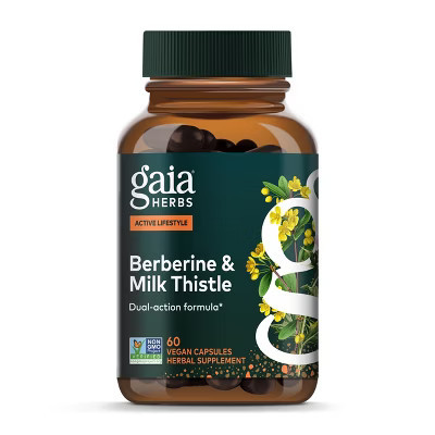 Gaia Herbs Berberine & Milk Thistle Supplement—Vegan, Gluten-Free, Non-GMO—Supports Liver Health*—60 Capsules | Target