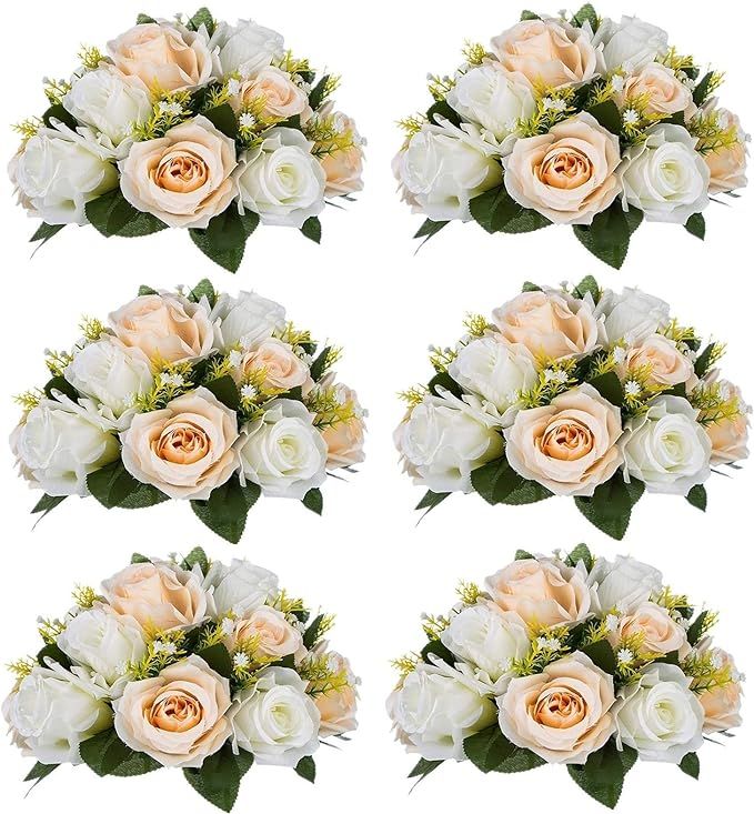 Sziqiqi Artificial Flowers Silk Rose Flowers for Wedding Centerpiece Party Birthday Anniversary F... | Amazon (US)