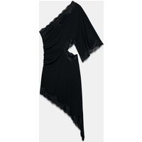 Zara - Cut Out Lace Dress - Black - L - Woman | Zara US