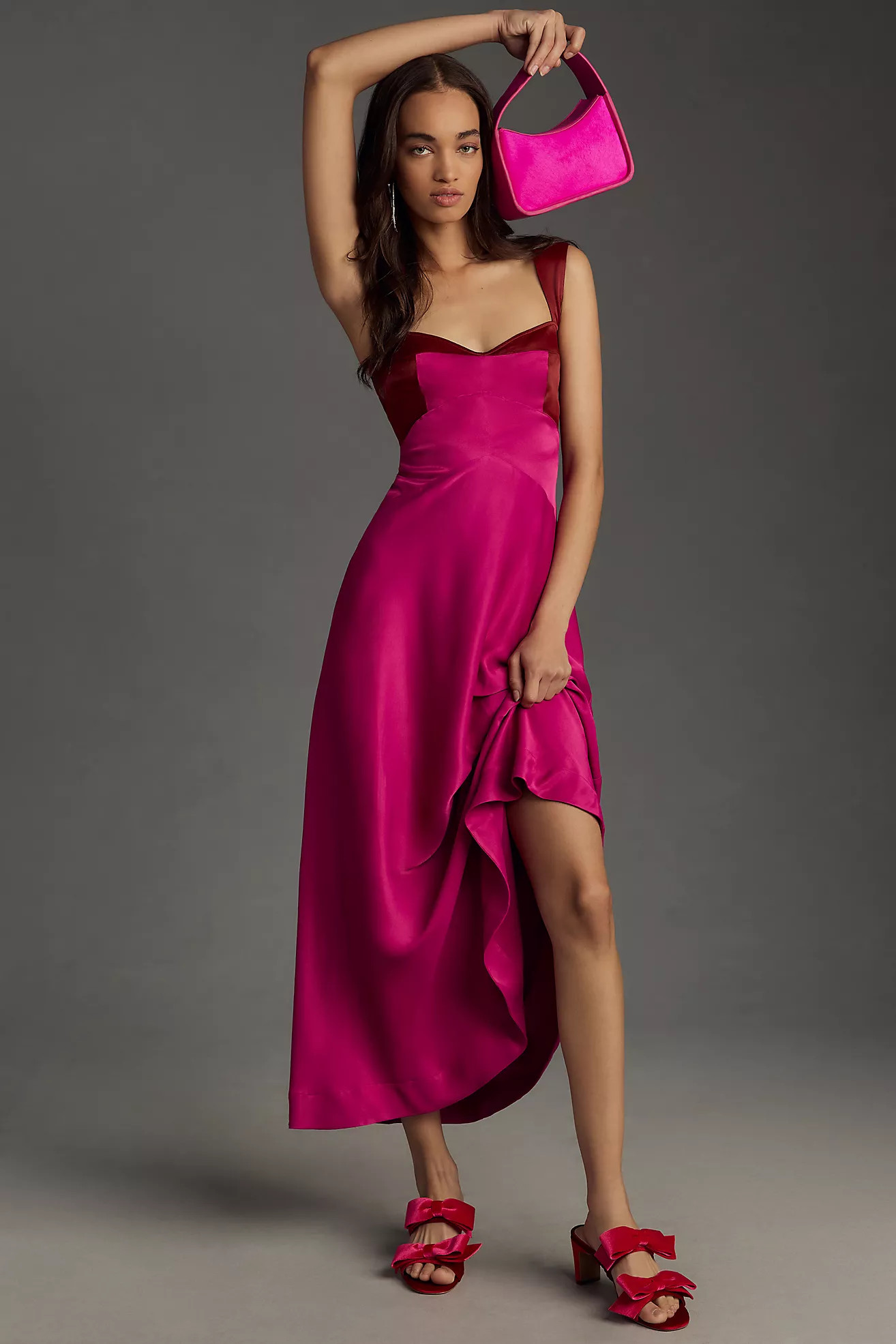 Maeve Sleeveless Seamed Slip Midi Dress | Anthropologie (US)