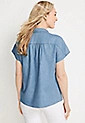 Denim Dolman Button Down Shirt | Maurices