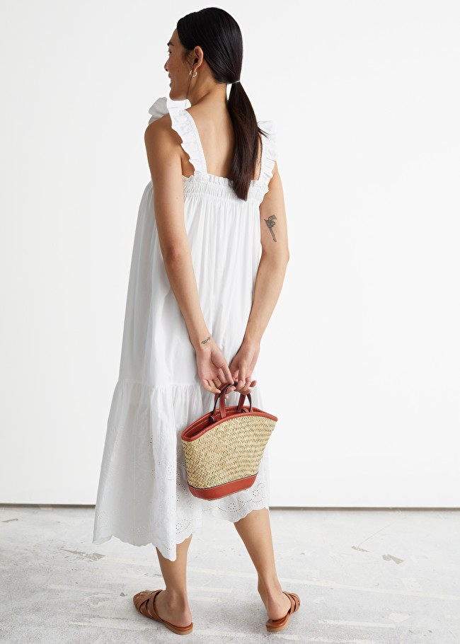 Frilled Embroidery Midi Dress | & Other Stories (EU + UK)