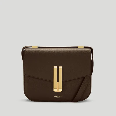 DeMellier The Vancouver in Mocha Small Grain Leather Crossbody bag | DeMellier