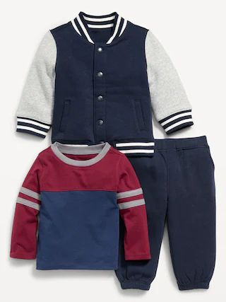 3-Piece Bomber Jacket, T-Shirt &amp; Jogger Sweatpants for Baby | Old Navy (US)