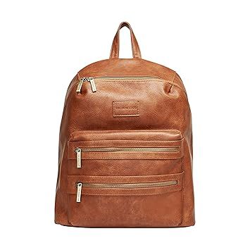 The Honest Company City Backpack, Cognac | Sturdy Vegan Leather Backpack | Diaper Bag | Changing ... | Amazon (US)
