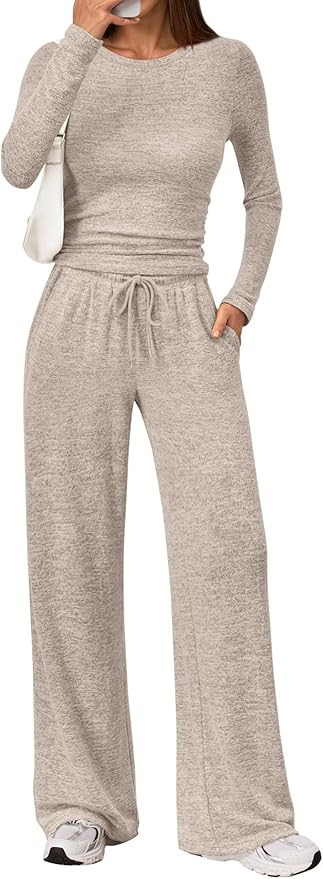 LILLUSORY Womens 2 Piece Matching Lounge Sets 2025 Fall Fashion Knit Sweater Airport Travel Vacat... | Amazon (US)