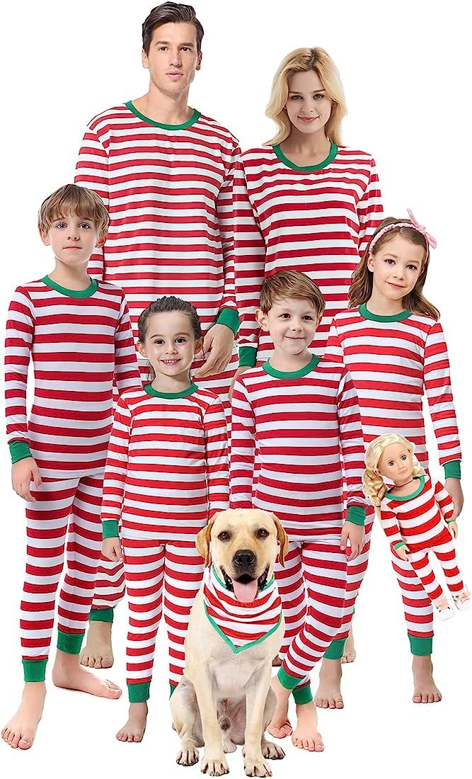 Christmas Family Matching Pajamas Women Cotton Jammies Men Clothes Sleepwear Long Sleeve Pjs | Amazon (US)