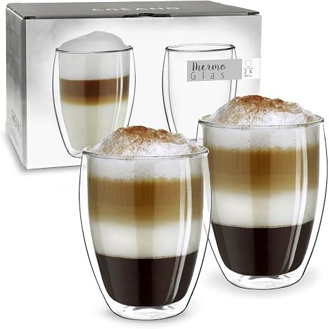 WMF Kult doppelwandige Cappuccino Gläser Set 2-teilig, doppelwandige Gläser 250ml, Schwebeeffek... | Amazon (DE)