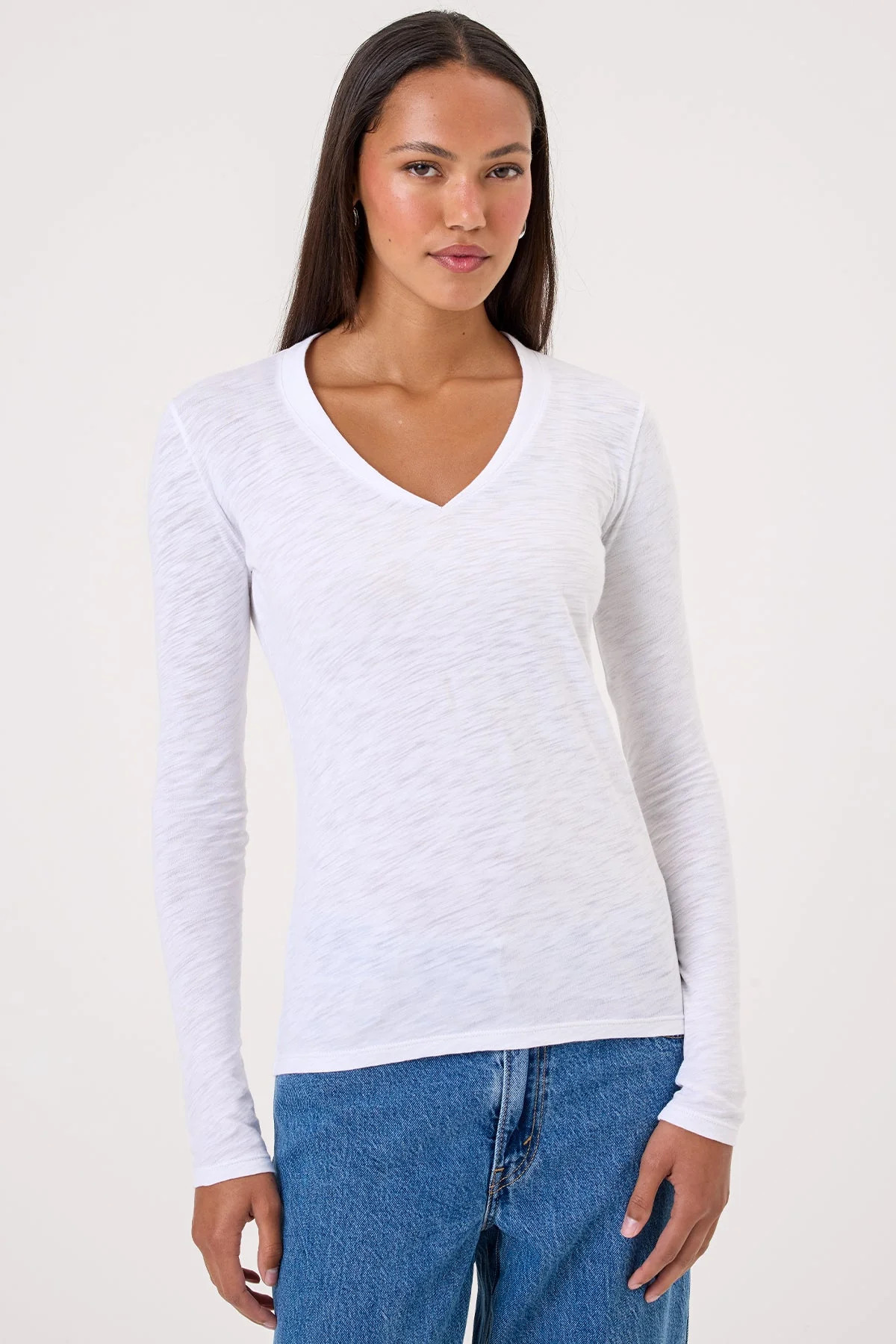 Serenity Long Sleeve V Neck Tee | Goldie Tees