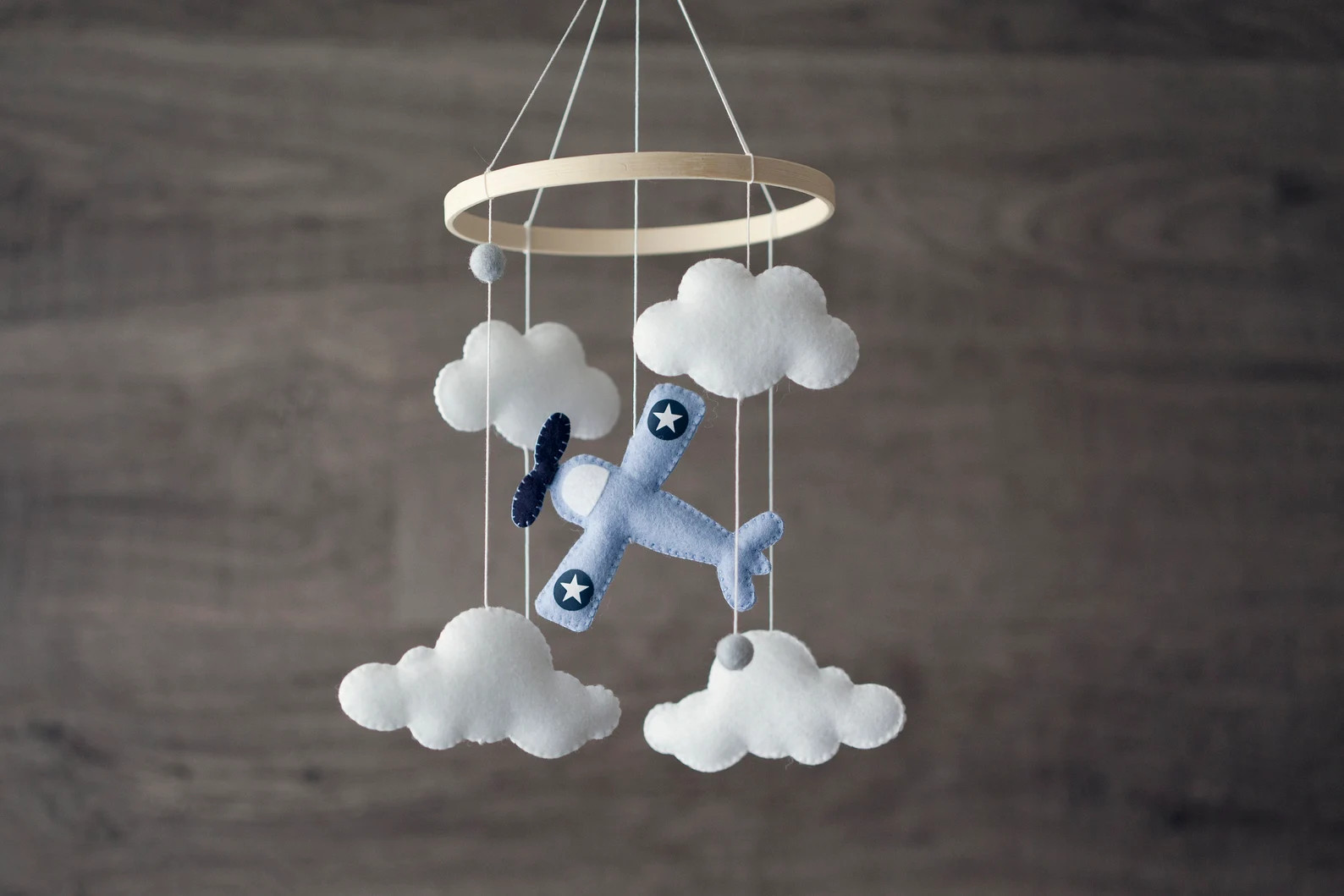 Airplane & Clouds Mobile Minimalist Mobile Custom Colors - Etsy | Etsy (US)