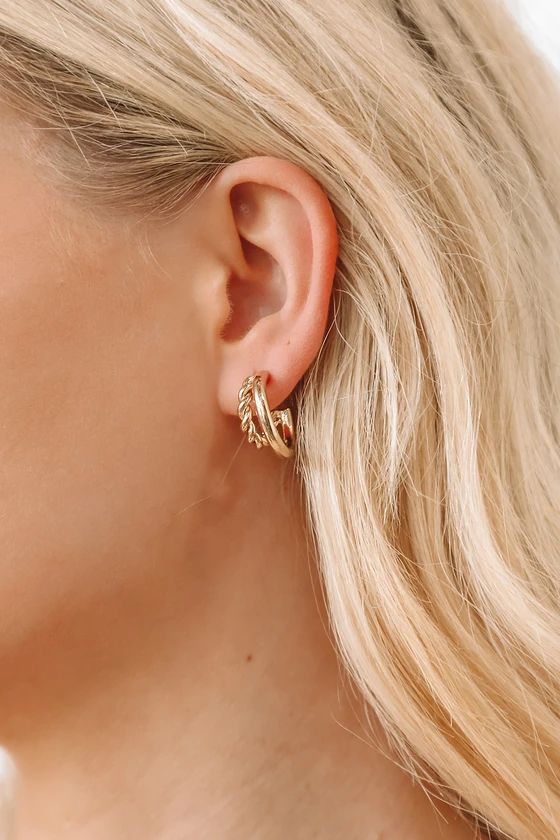 Kingsley Gold Mini Hoop Earrings | Lulus (US)