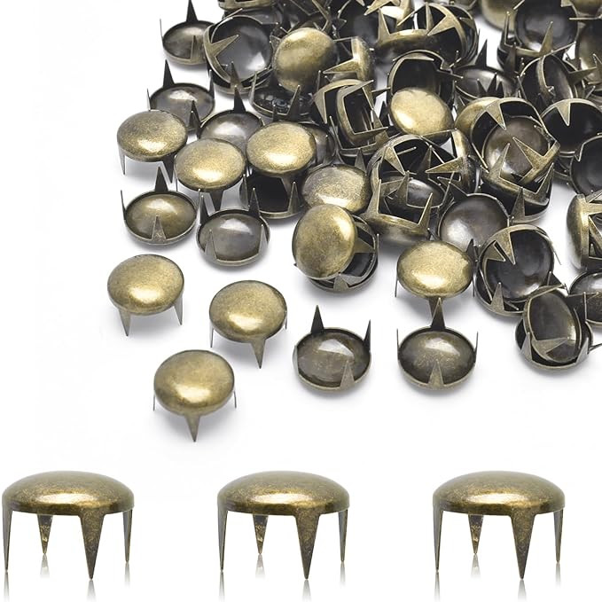 200pcs 12mm Round Dome Rivets Spike Studs Spots Nailhead Punk Rock DIY Leather Craft For Shoes Cl... | Amazon (US)