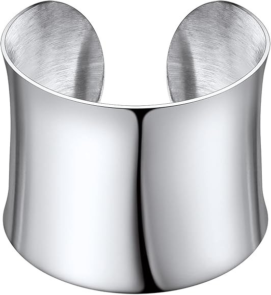 PROSTEEL Women's Wide Bangle Stainless Steel/18k Gold Plated Open Cuff Bracelet Retro Style Upper... | Amazon (DE)