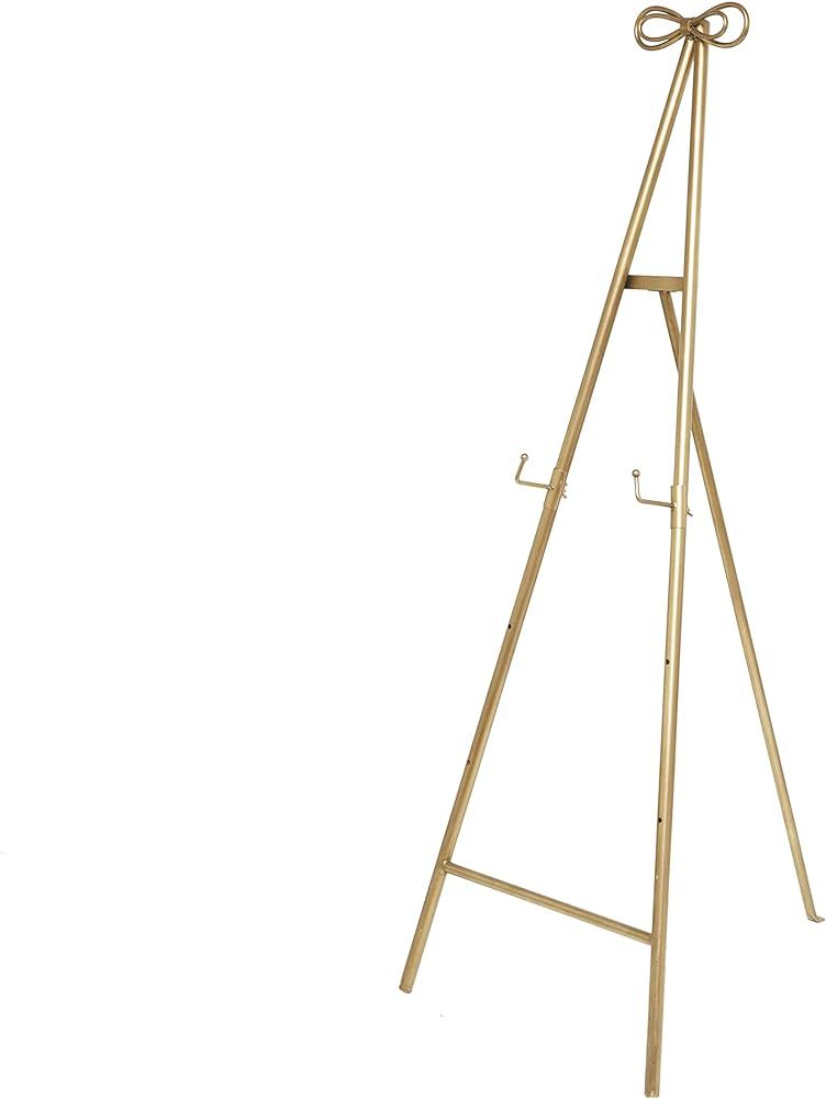 Deco 79 Metal Tall Adjustable Display Stand Easel with Bow Top, 20" x 27" x 53", Gold | Amazon (US)