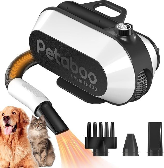 Dog Dryer for Pet Grooming, High-Velocity Force Blow Dryer, Super Quiet Dog Hair Dryer with 3 Noz... | Amazon (US)