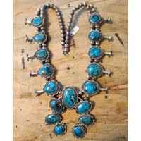 Fabulous Red Mountain Turquoise Vintage Squash Blossom Necklace | Etsy (US)