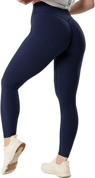 Kamo Fitness Serenity No Front Seam Leggings 25" Inseam Yoga Pants High Waisted Soft Workout Tigh... | Amazon (US)