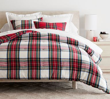 Stewart Plaid Flannel Reversible Comforter | Pottery Barn (US)