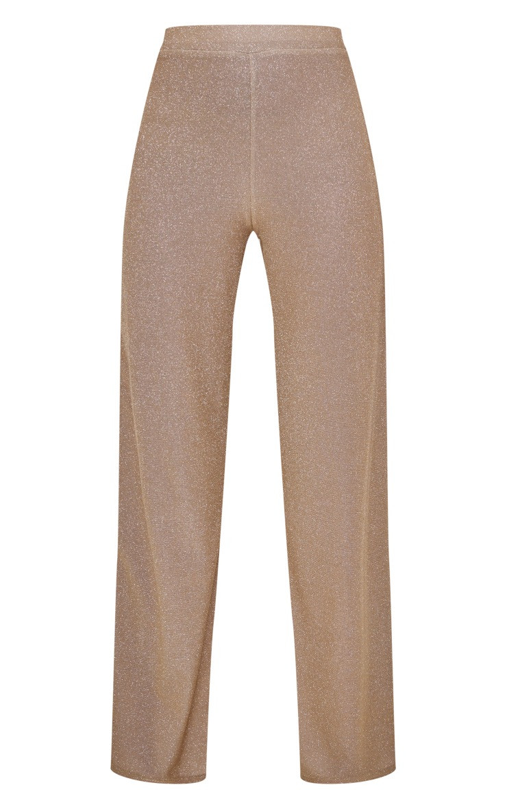 Tall Champagne Glitter Tailored Pants | PrettyLittleThing US