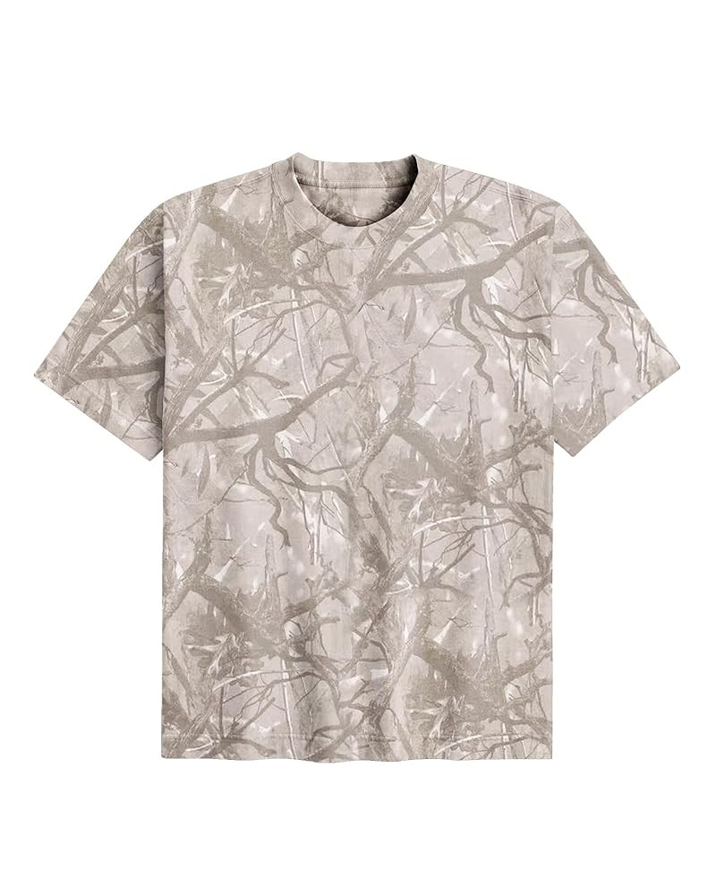 Camo Shirt for Women Mens Maple Leaf Print Camouflage T Shirt Summer Short Sleeve Oversized Camo ... | Amazon (US)