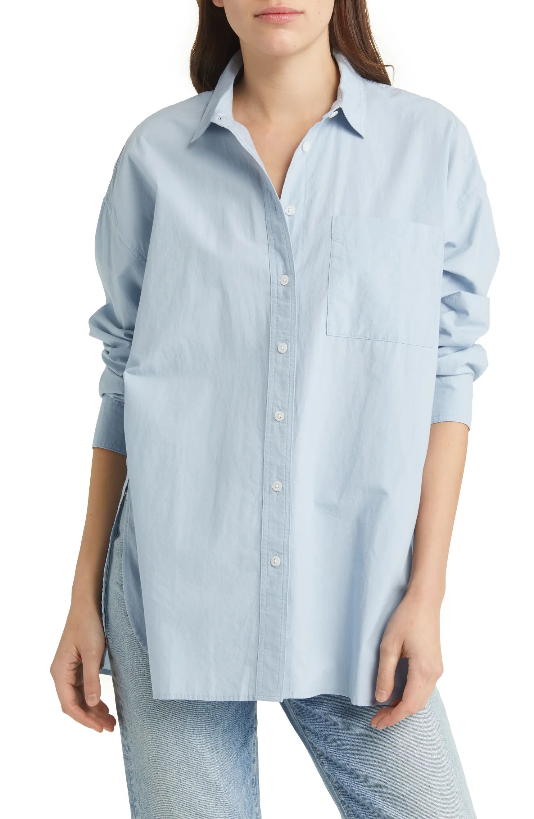 The Signature Poplin Oversize Button-Up Shirt | Nordstrom