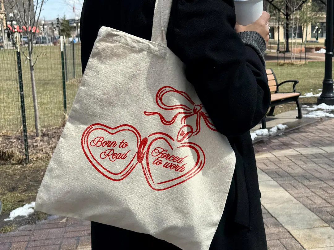 Born to Read Forced to Work Tote Bag: Book Lover Gift - Etsy | Etsy (US)