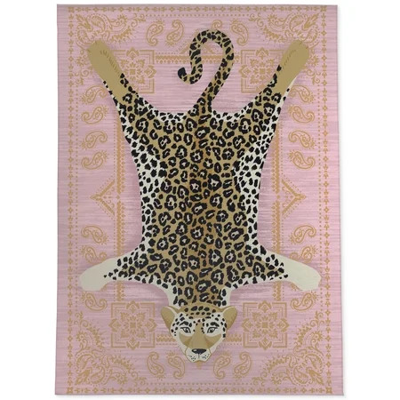 Leopard Rug Pink Area Rug by Kavka Designs | Walmart (US)