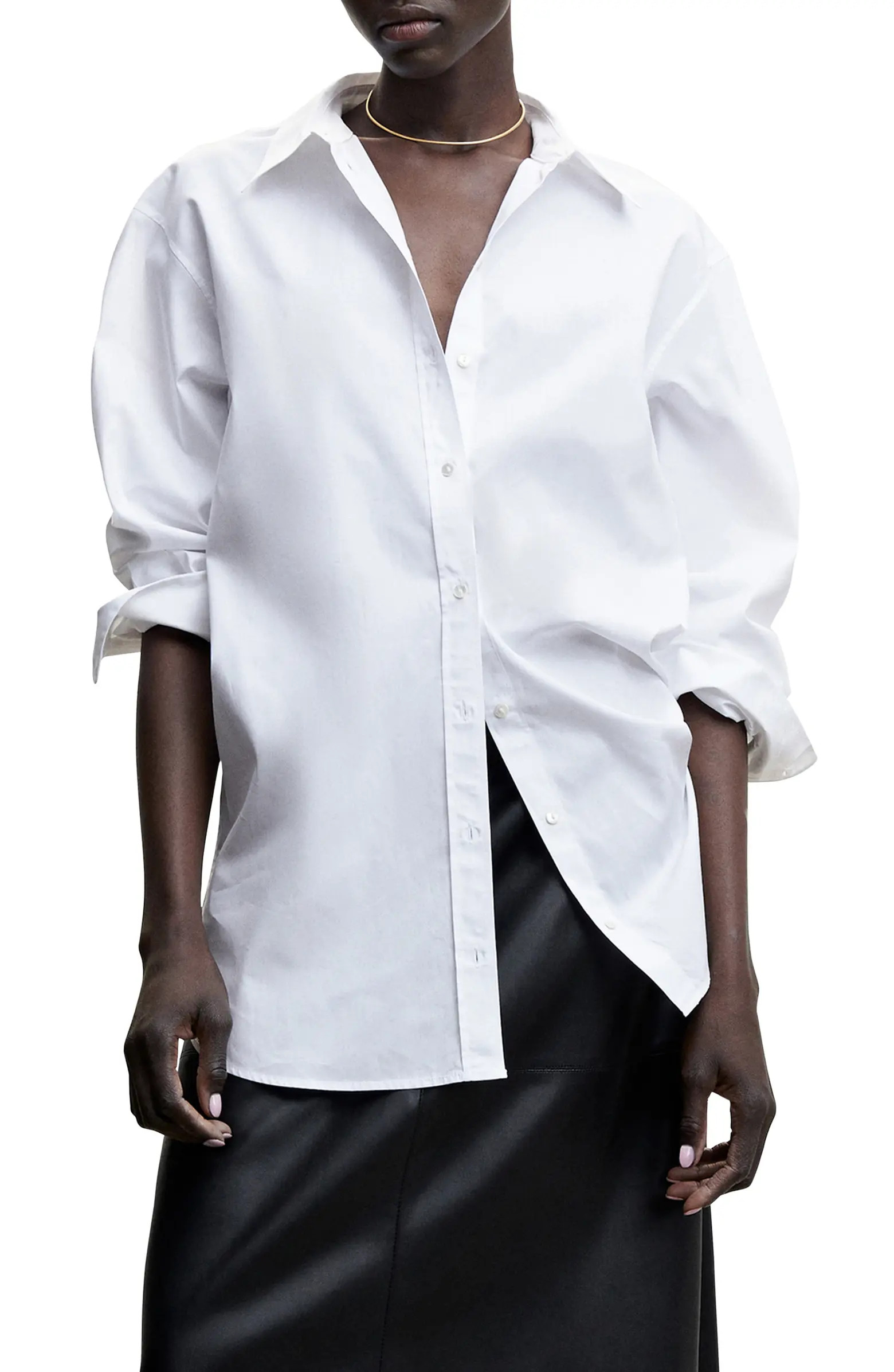 Oversize Long Sleeve Cotton Button-Up Shirt | Nordstrom