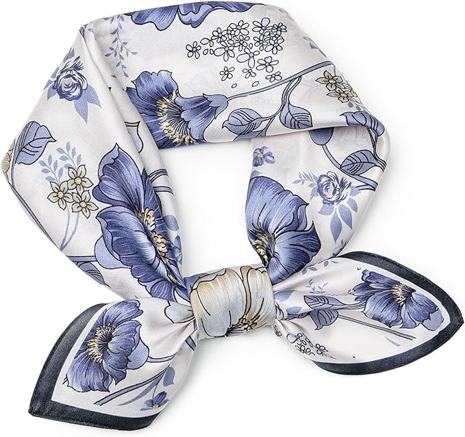 100% Pure Mulberry Silk Square Scarf 25.6" X25.6'' - Head & Neck Scarf for Women, Gift-Packaged | Amazon (US)