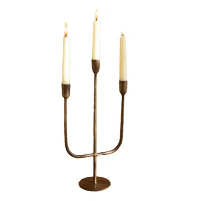 Three Tiered Antique Brass Taper Candelabra | Wayfair North America