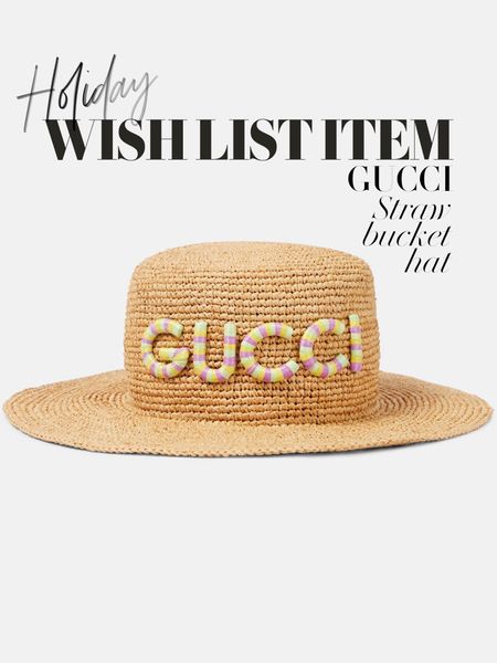 Holiday wish list items incoming… This Gucci hat just needs to be taken to the beach 🏝️ 🏝️
Gucci straw hat | Designer summer | High end accessories | Beach outfits | Summer outfit ideas | Poolside 

#LTKsummer #LTKtravel #LTKfestival