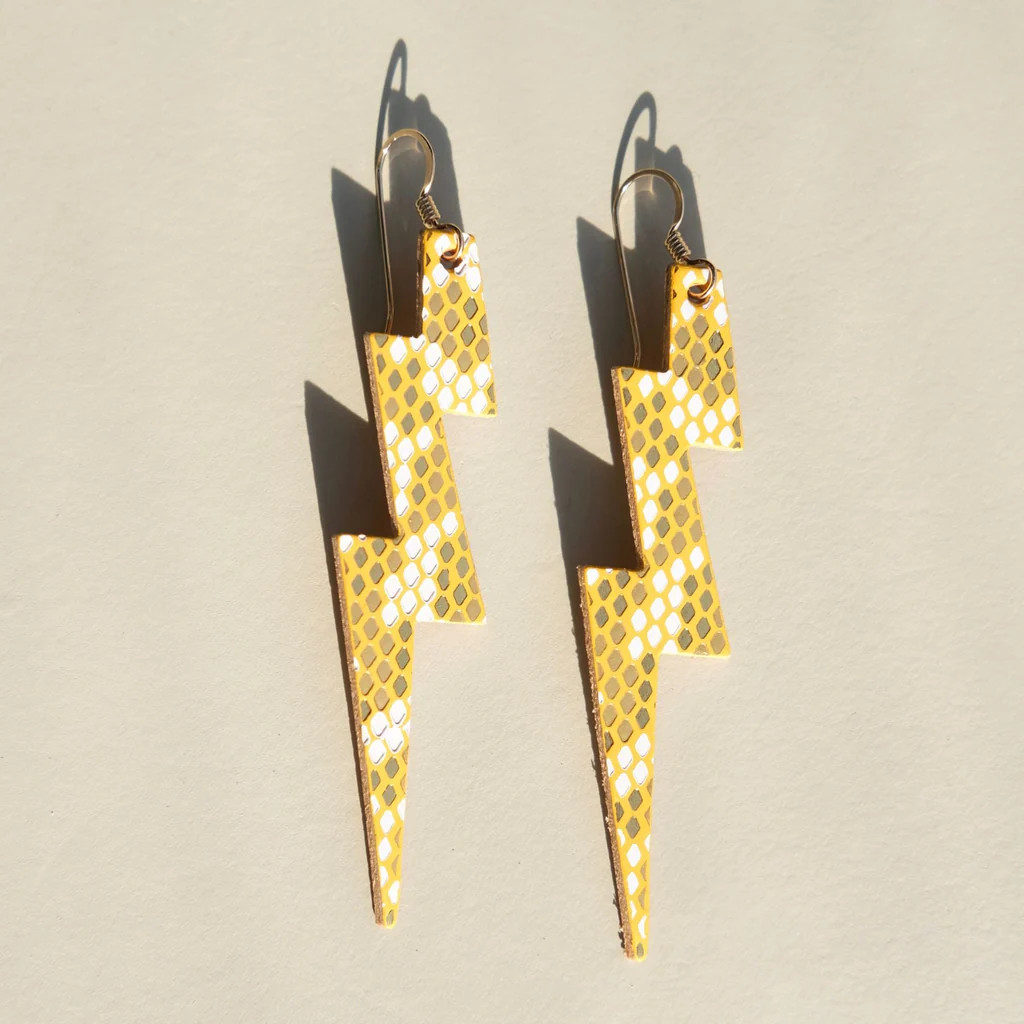 Gold KC Lightning Bolts | Nickel and Suede