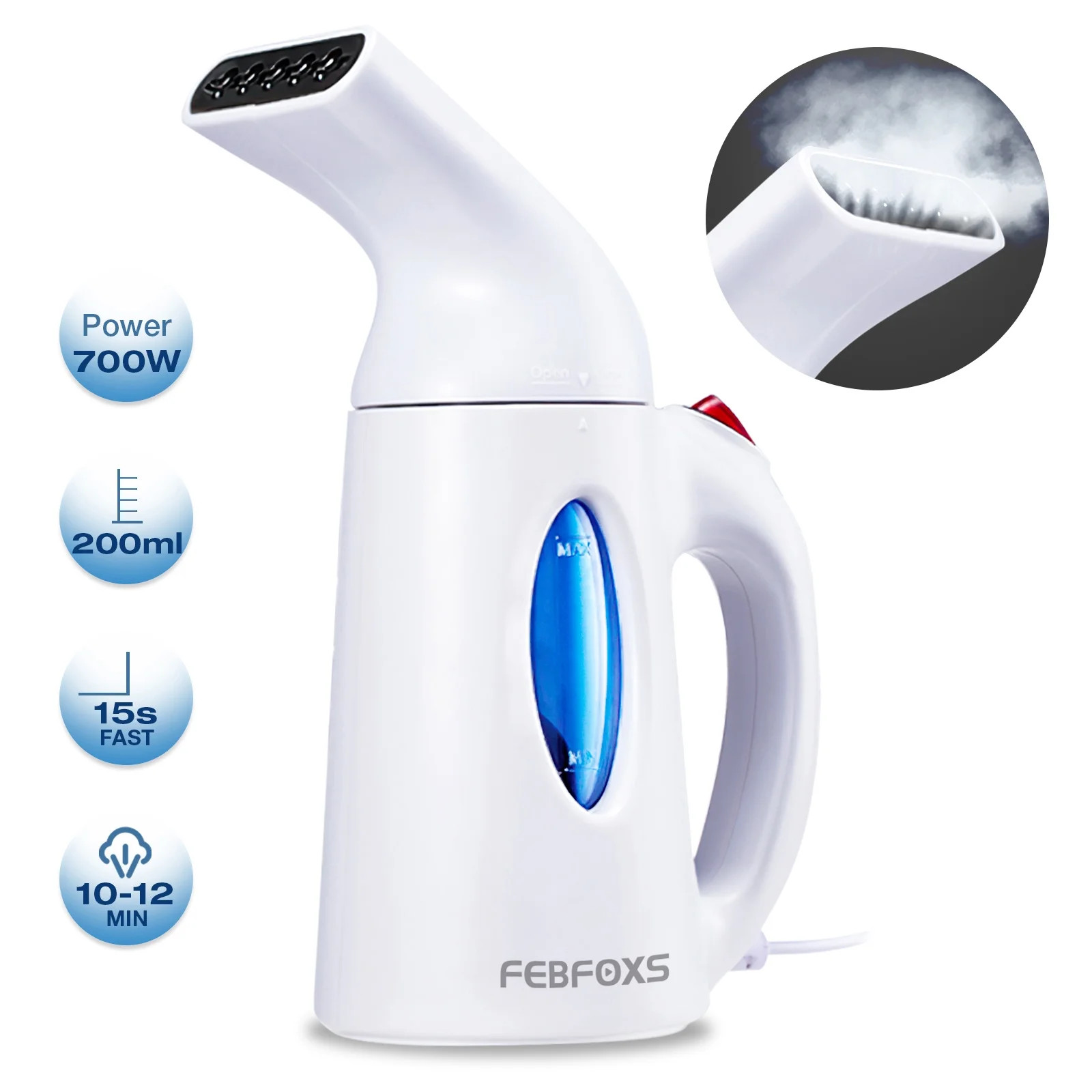 FEBFOXS Steamer for Clothes,700w Portable Garment Steamer,Auto Shut-off Function,Wrinkles/Steam/S... | Walmart (US)