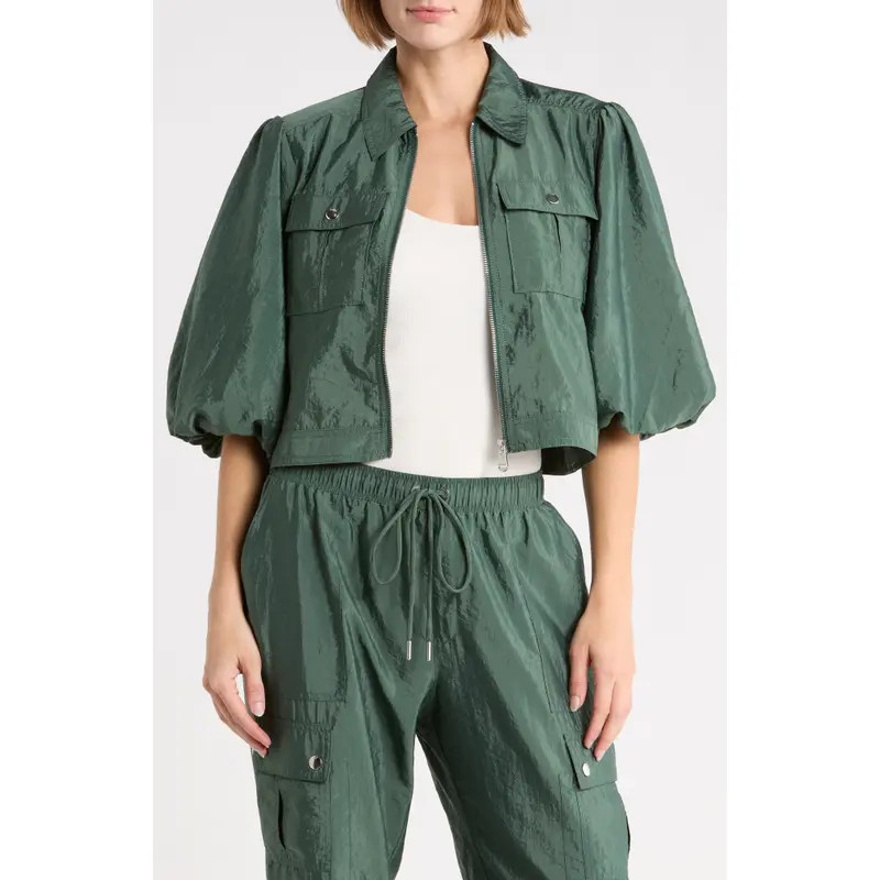 Cinq à Sept Ottie Puff Sleeve Windbreaker in Blue Corn at Nordstrom Rack, Size X-Large | Nordstrom Rack
