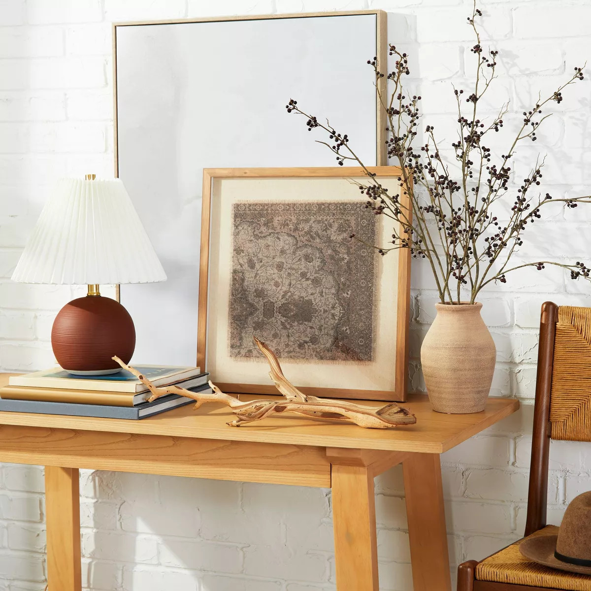 18" x 18" Vintage Textile Framed Under Glass - Threshold™ designed with Studio McGee | Target