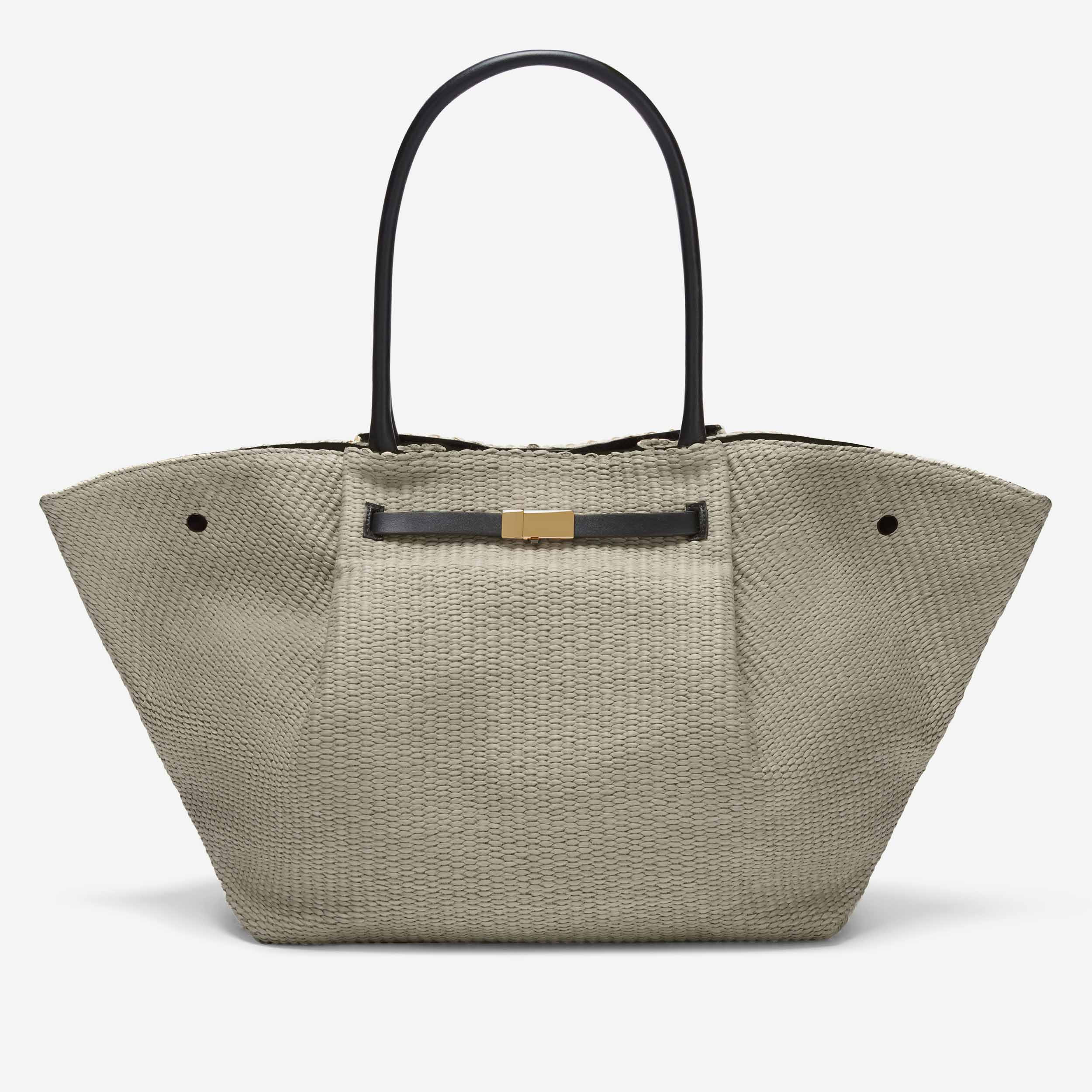 The New York | Deep Taupe Raffia & Black Smooth | DeMellier | DeMellier