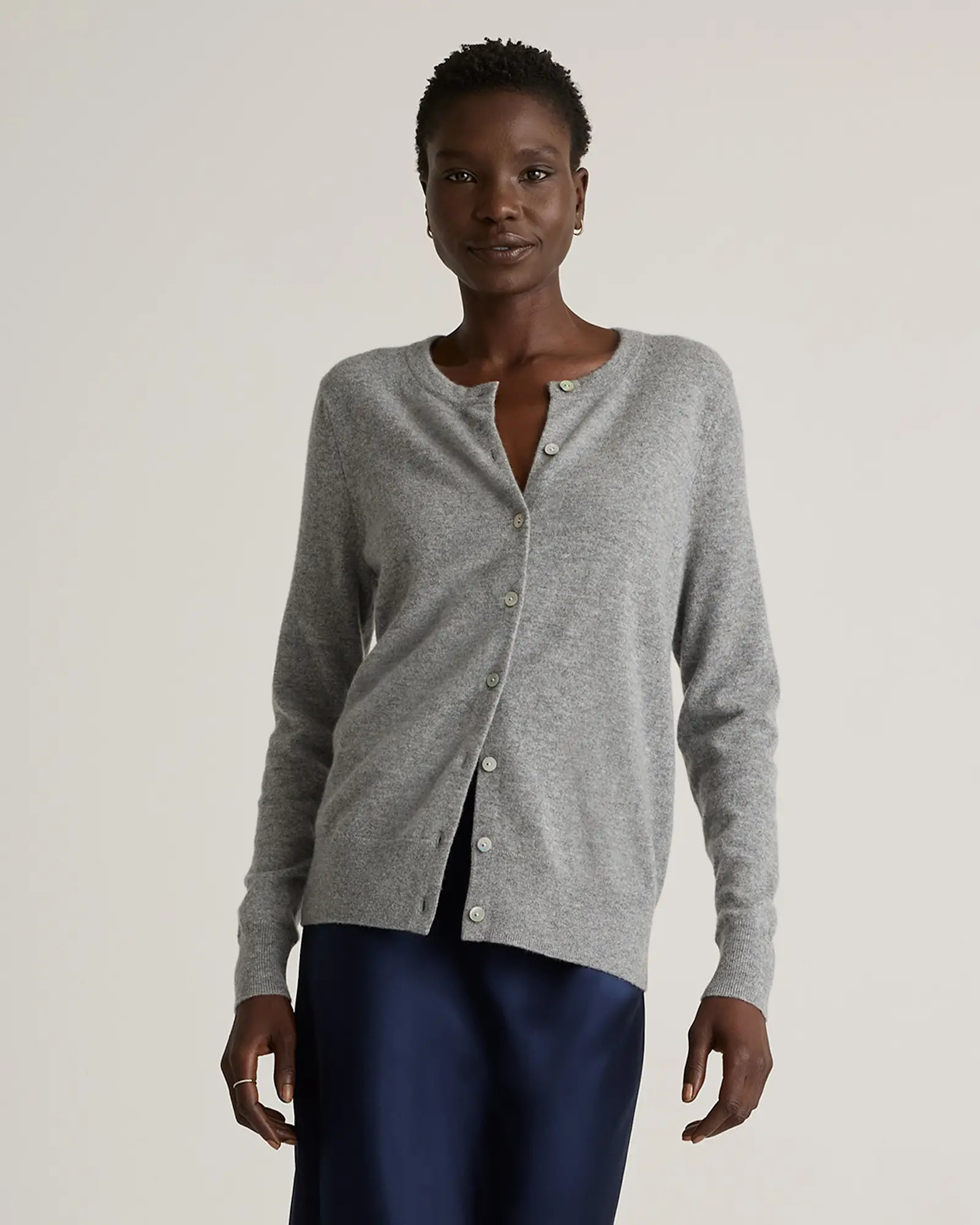 Mongolian Cashmere Cardigan Sweater in Heather Grey | Quince
