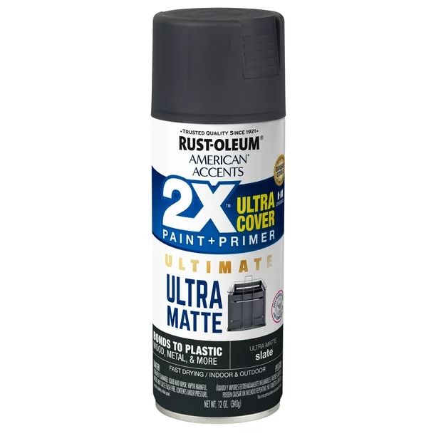 Slate, Rust-Oleum American Accents 2X Ultra Cover Ultra Matte Spray Paint, 12 oz | Walmart (US)