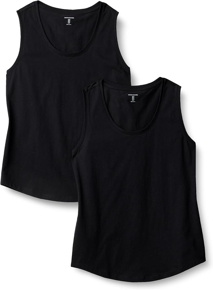 Amazon Essentials Women's Regular-Fit 100% Cotton Sleeveless Tank Top, Pack of 2 | Amazon (US)