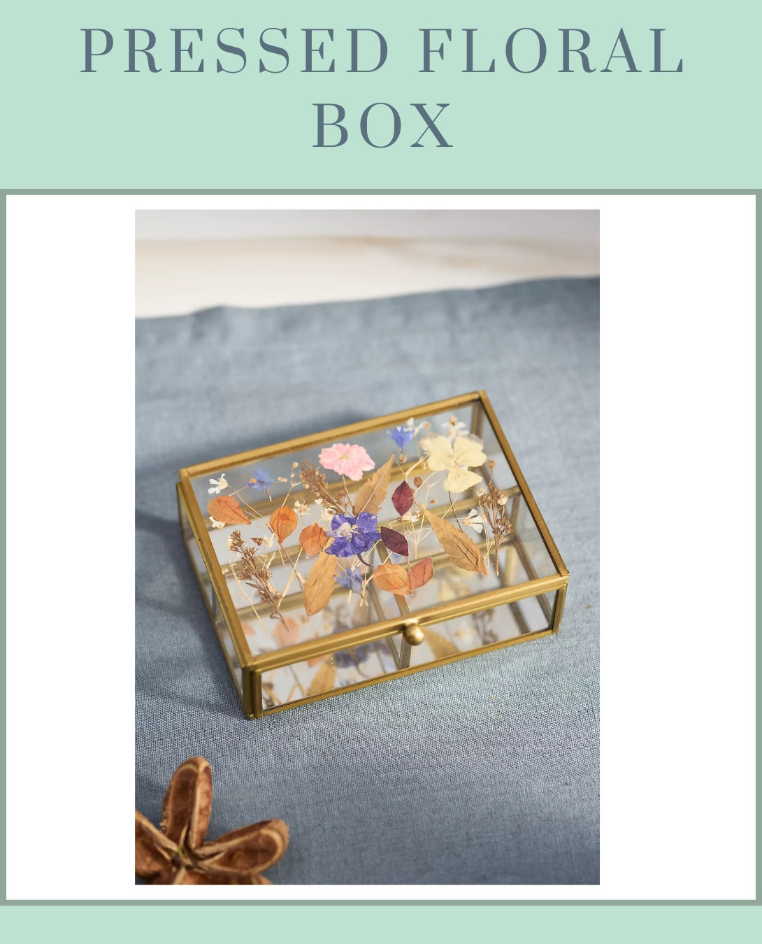 The **Pressed Floral Box** from Anthropologie is a delicate and timeless way to store keepsakes! 🌿🌸 Featuring real pressed flowers encased in glass, this elegant box adds a touch of nature-inspired charm to any space. Perfect for jewelry, trinkets, or sentimental treasures! ✨ #AnthropologieHome #FloralElegance #TimelessStorage

#LTKFindsUnder50 #LTKHome