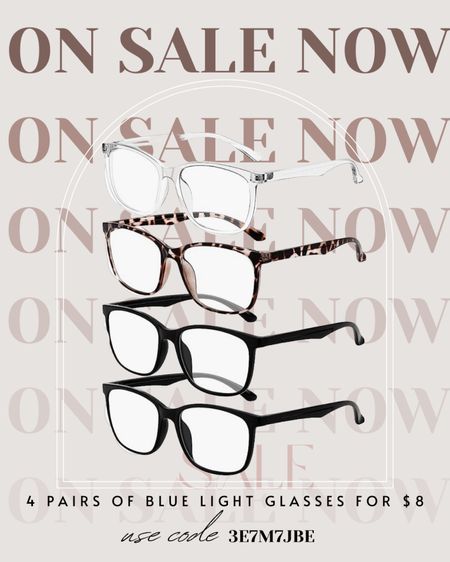 Amazon deal of the day: 4 pairs of blue light blocking glasses for $8 with code: 3E7M7JBE

#founditonamazon #amazonfinds #bluelightglasses

#LTKsalealert #LTKFind #LTKunder50