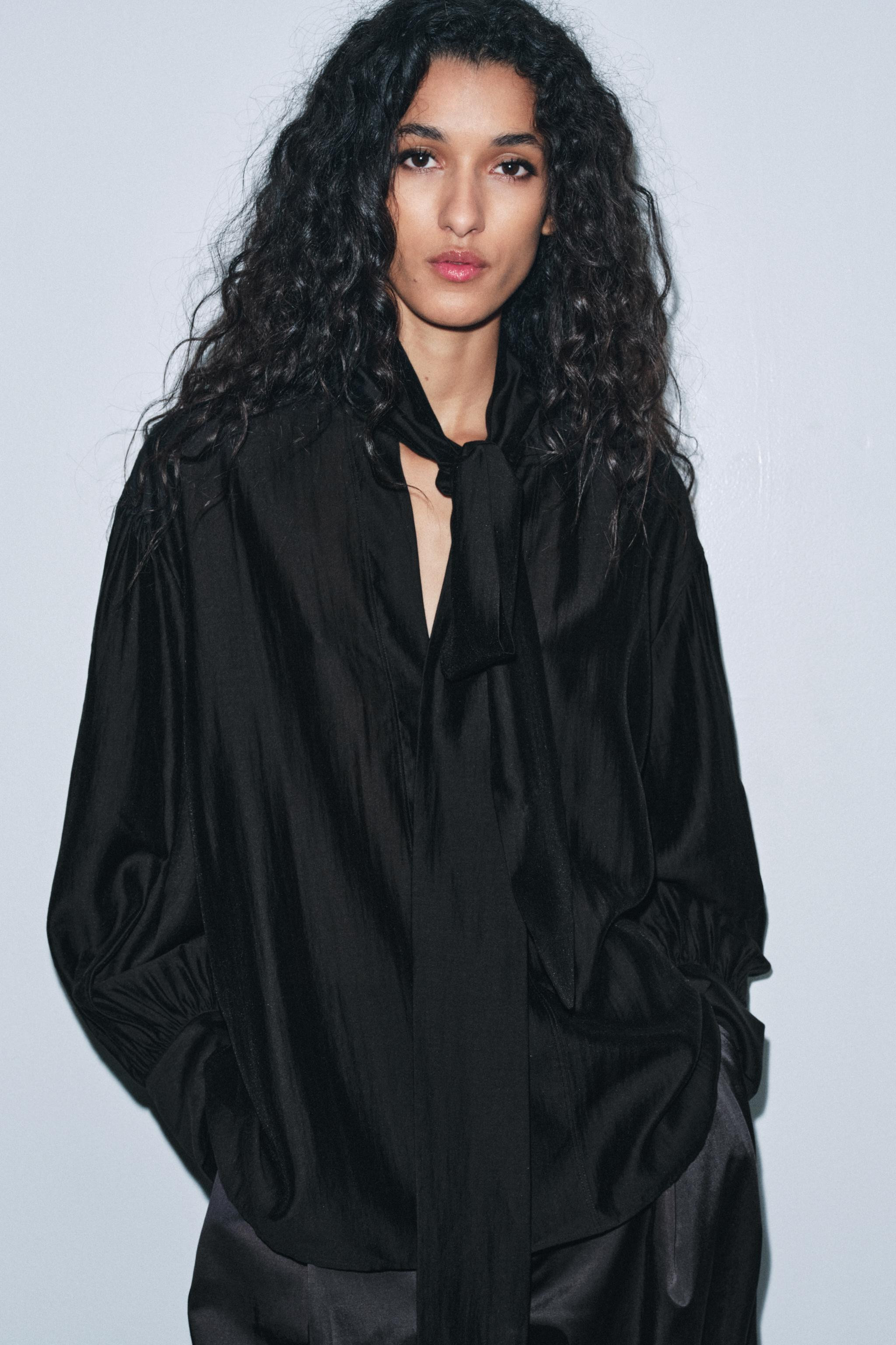 ZW COLLECTION FLOWING SHIRT WITH TIES | Zara UK