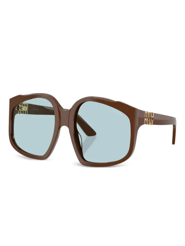 Miu Miu Eyewear MUA07S geometric-frame Sunglasses | Brown | FARFETCH | Farfetch Global