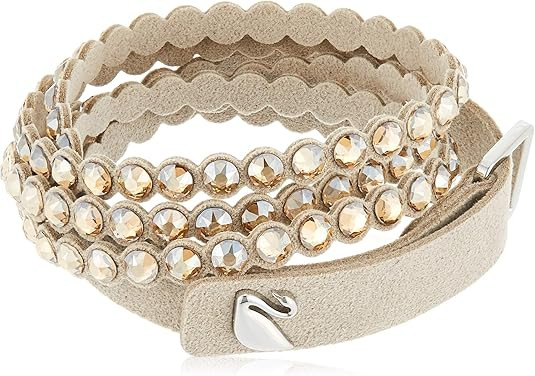 SWAROVSKI Women's Leather Look Crystal Power Bracelet Collection | Amazon (US)