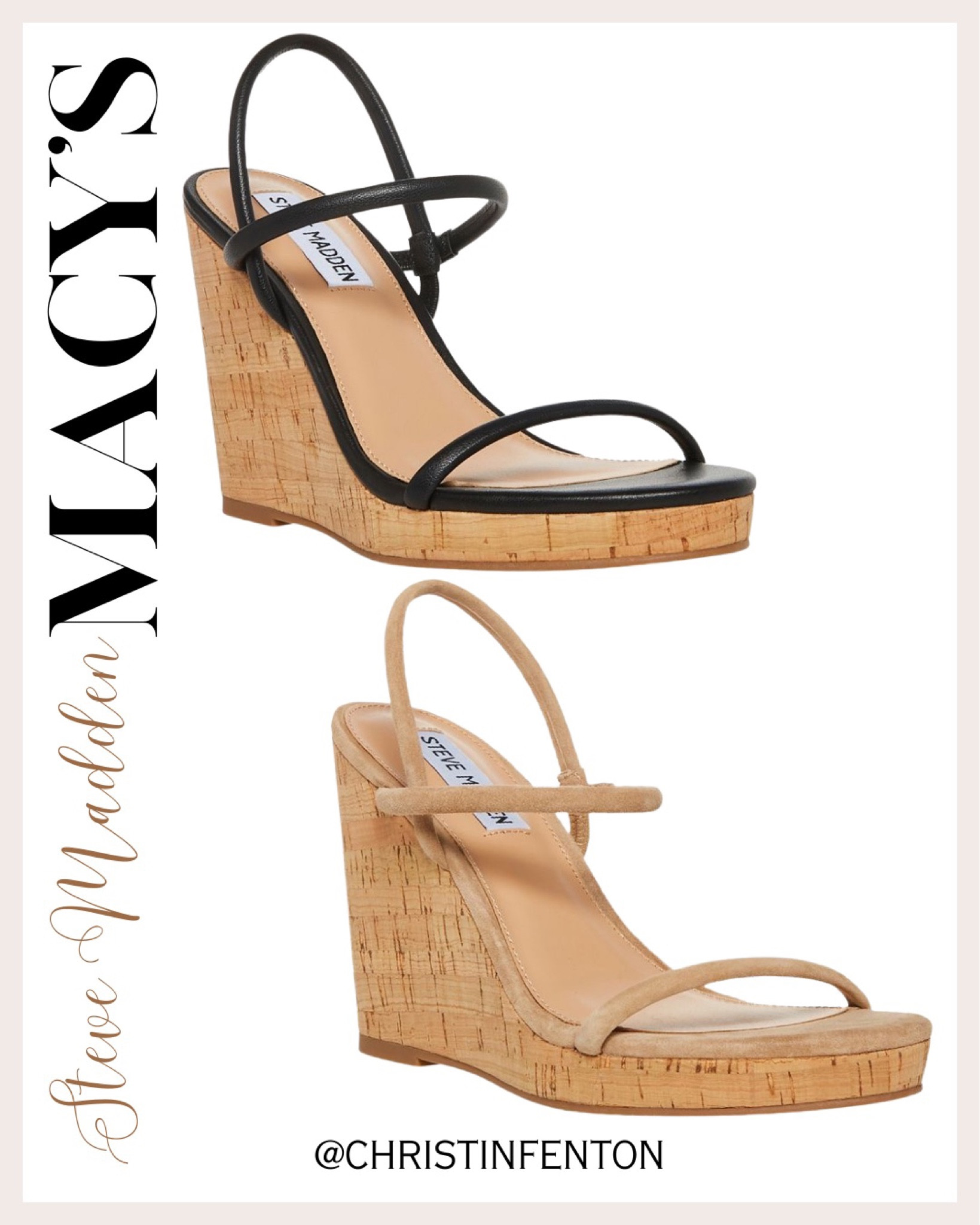Macy’s Steve Madden summer wedge sandals 🤍 spring shoes, spring sandals, pastel heels, high heel pumps, wedding heels, wedding shoes, sandals, pumps, flip flops, neutral sandals, chunky heels @shop.ltk #liketkit 🥰 Thank you for shoe shopping with me! 🤍 XO Christin  #LTKshoecrush #LTKworkwear #LTKstyletip #LTKcurves #LTKitbag #LTKsalealert #LTKwedding #LTKfit #LTKunder50 #LTKunder100 #LTKworkwear 