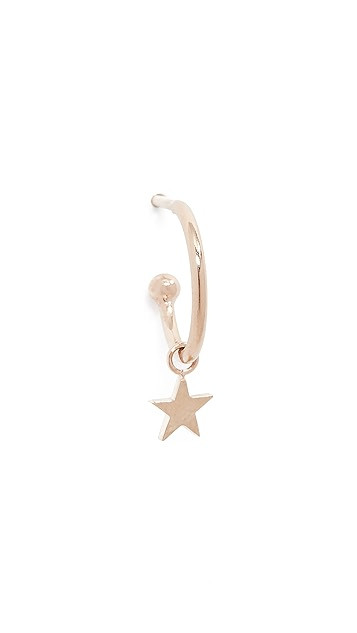 14k Gold Star Huggie Hoop Earring | Shopbop