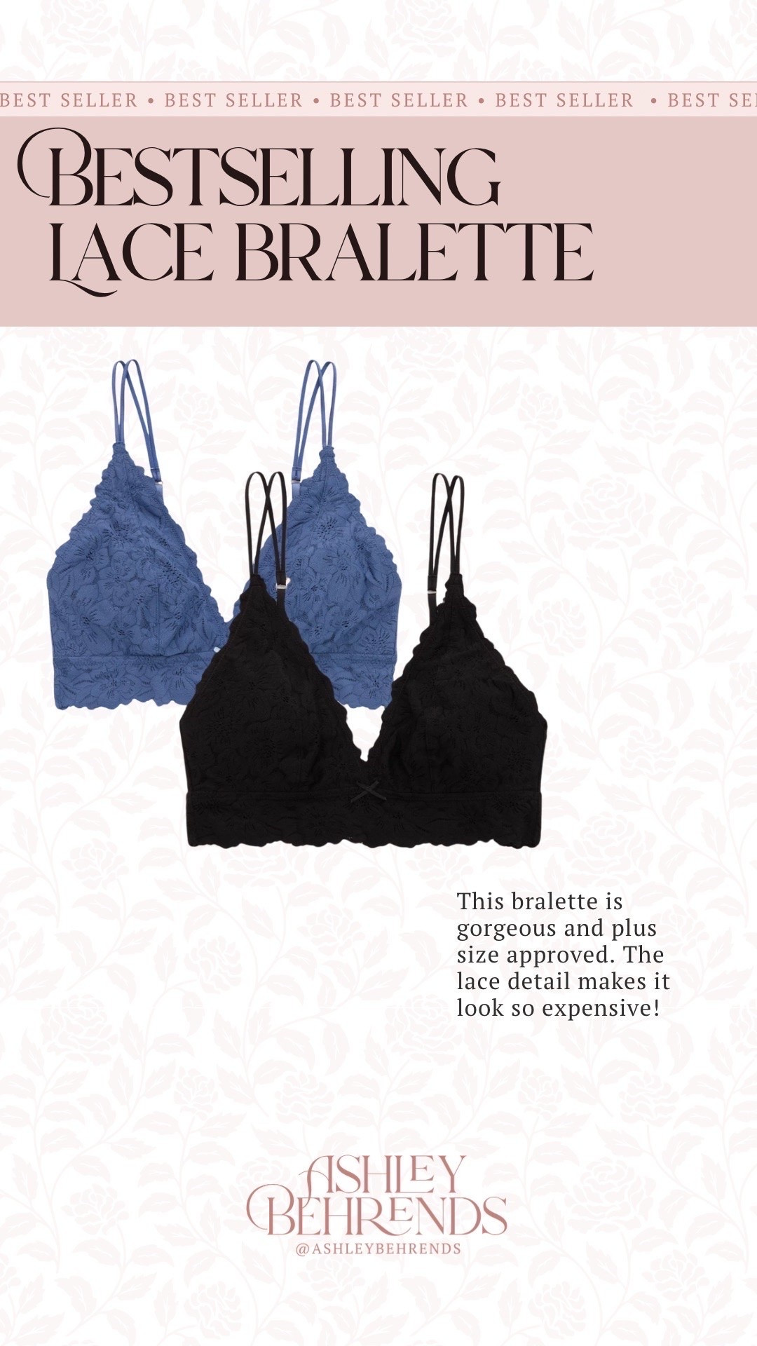 This lace bralette from @Aerie has quickly become one of my closet staples. The lace detail makes it feel so much more expensive, and it is plus size approved. These bralettes are often harder for my fellow smaller 🍒 girls, but this one is a bestseller for good reason. 
Lace bralettes, undergarments

#LTKPlusSize #LTKSaleAlert #LTKSeasonal