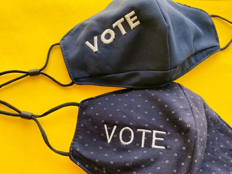 Vote Face Mask | Vote Embroidered Face Mask with Filter Pocket and Nose Wire | Vote 2020 Mask | A... | Etsy (US)