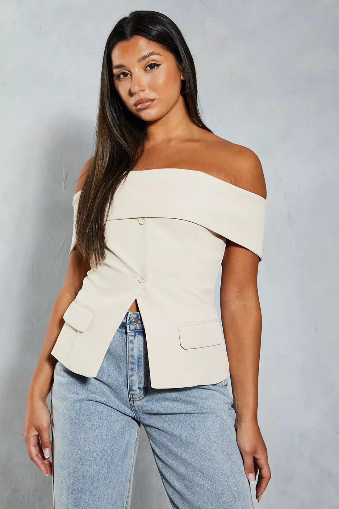 Tailored Bardot Sleeveless Blazer Top | Debenhams UK