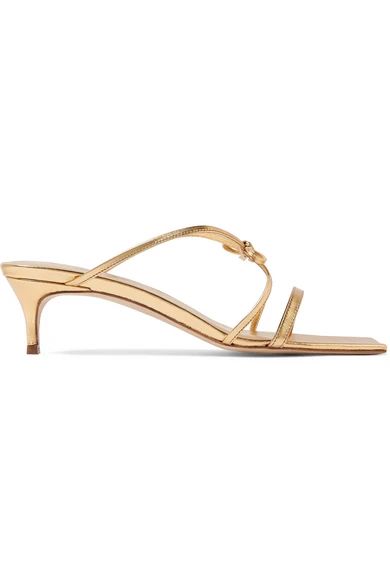 BY FAR
				
			
			
			
			
			
				January bow-detailed metallic leather sandals | NET-A-PORTER (UK & EU)